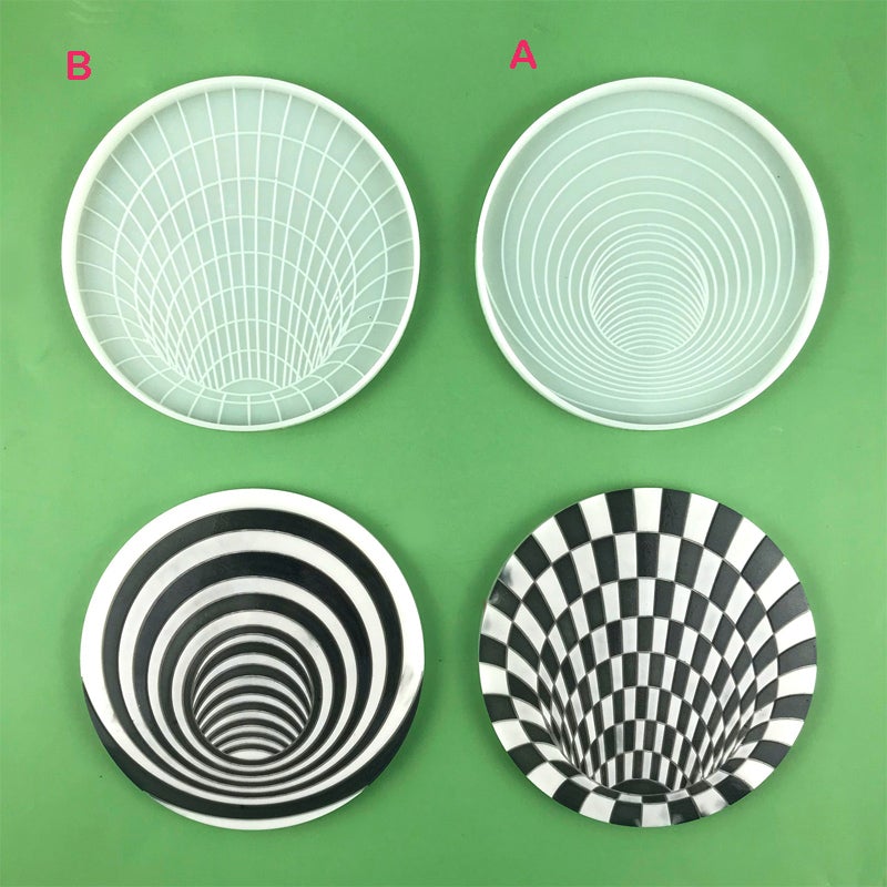 Visuelle Falle Untersetzer mit 3D-Spiralmuster