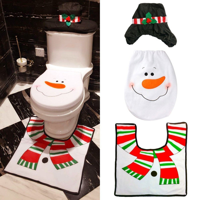 Weihnachtsdekoration Toilettensitzabdeckung und Teppich